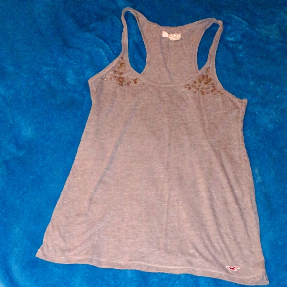 Must Bundle For $3 Offer. Hollister Womens S Gray Tank With Sequins